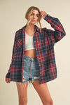 Katie Flannel Blouse - Red