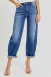 Savannah Crop Barrel Jean - Dark