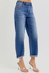 Savannah Crop Barrel Jean - Dark