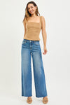 Imogene Wide Leg Raw Hem Jean