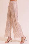 Razzle Dazzle Fringe Sequin Pants - Champagne