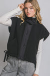 Teddy Sherpa Oversized Vest - Black