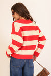 Collared Stripe Knit Sweater - 2 Colors