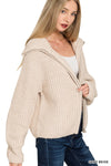 Olivia Zip Front Sweater Jacket