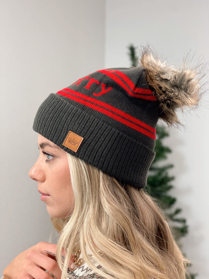 Cabin Beanie - Be Merry FINAL SALE