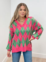 On the Green Argyle Sweater - FINAL SALE