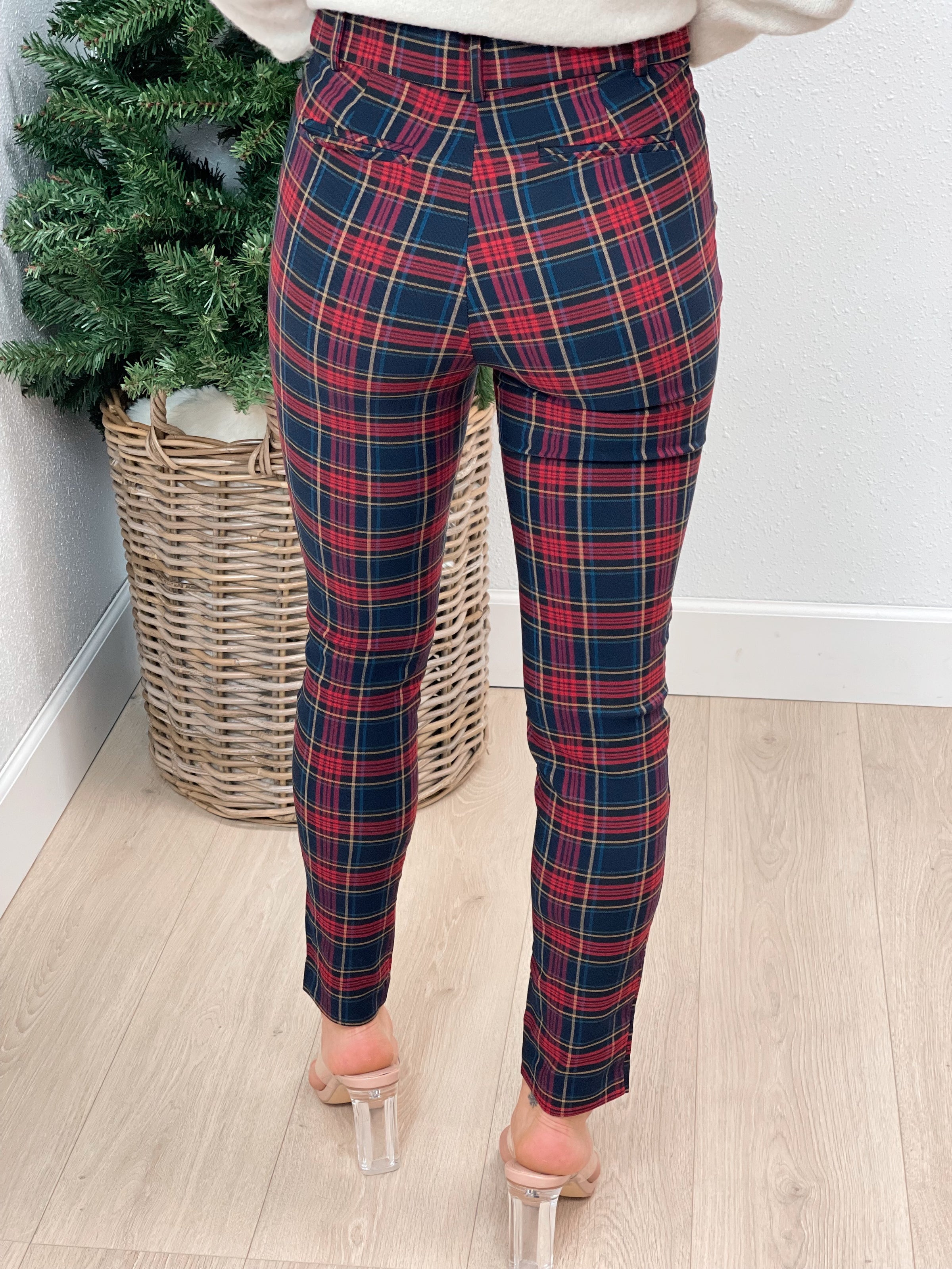 Red white and blue clearance plaid pants