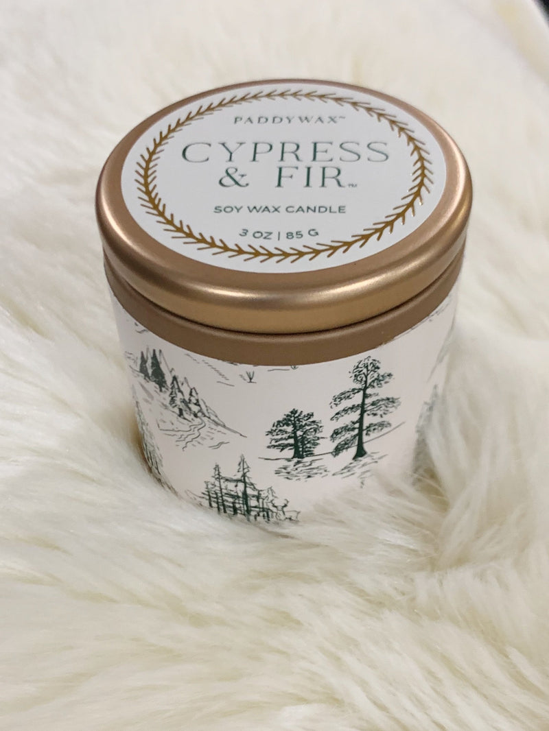 Paddywax Holiday Copper Tin Candle - Cypress & Fir
